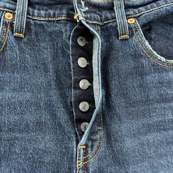 Levi Women's 501 Dark Wash High-Rise Straight Leg Denim Jeans Size 32 x 32 - Picture 4 of 16